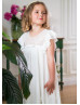 Ivory Lace Chiffon Empire Waist Flower Girl Dress
